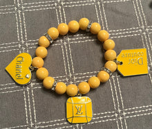 Load image into Gallery viewer, Yellow &amp; gold designer inspired beaded bracelets set of 2
