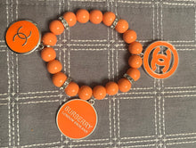 Load image into Gallery viewer, Orange designer inspired beaded bracelet (set of 2)

