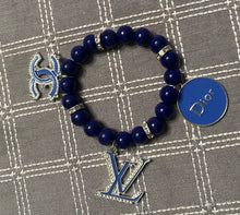 Load image into Gallery viewer, Blue designer inspired beaded bracelets (set of 2)
