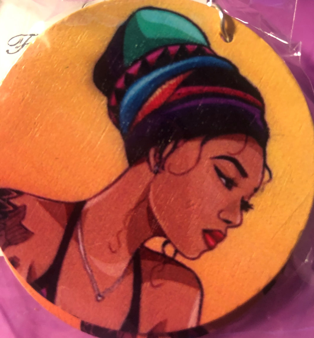 #5 African Women earrings (with headwrap/hair out)