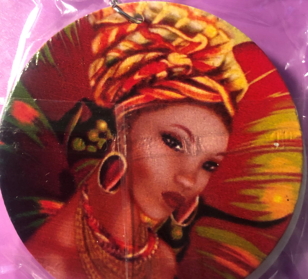#9 African women earrings ( with earrings, necklace & headwrap)